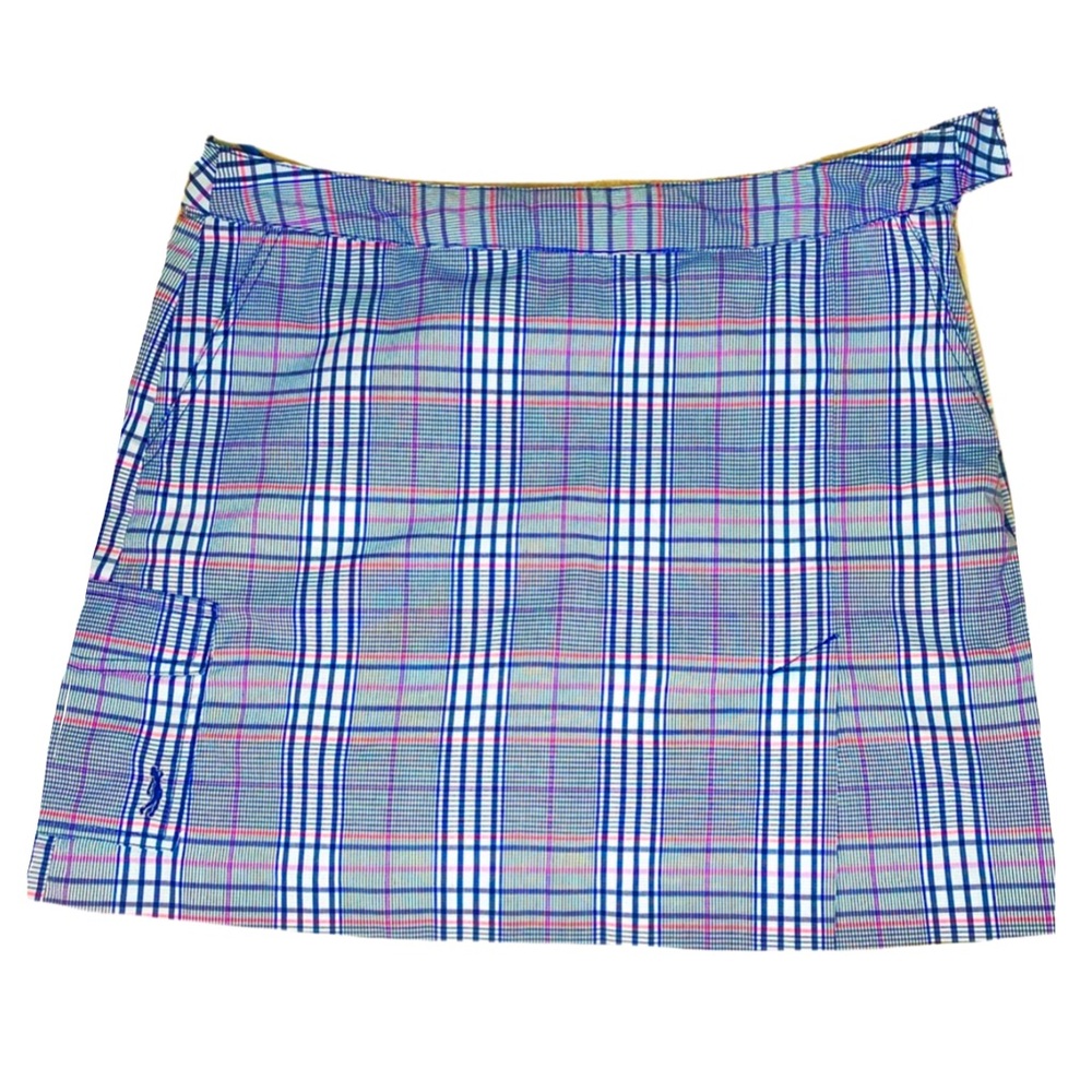 Izod Perform X Womens Blue Plaid Golf Skort Sz 10